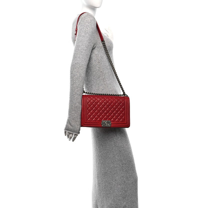Chanel Caviar Quilted New Medium Boy Flap Dark Red 2 of 11