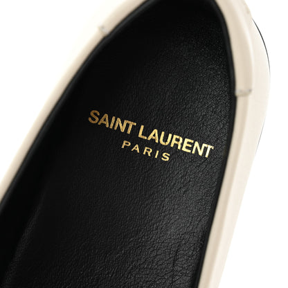 Saint Laurent Calfskin Penny Loafers 36.5 Pearl 8 of 10