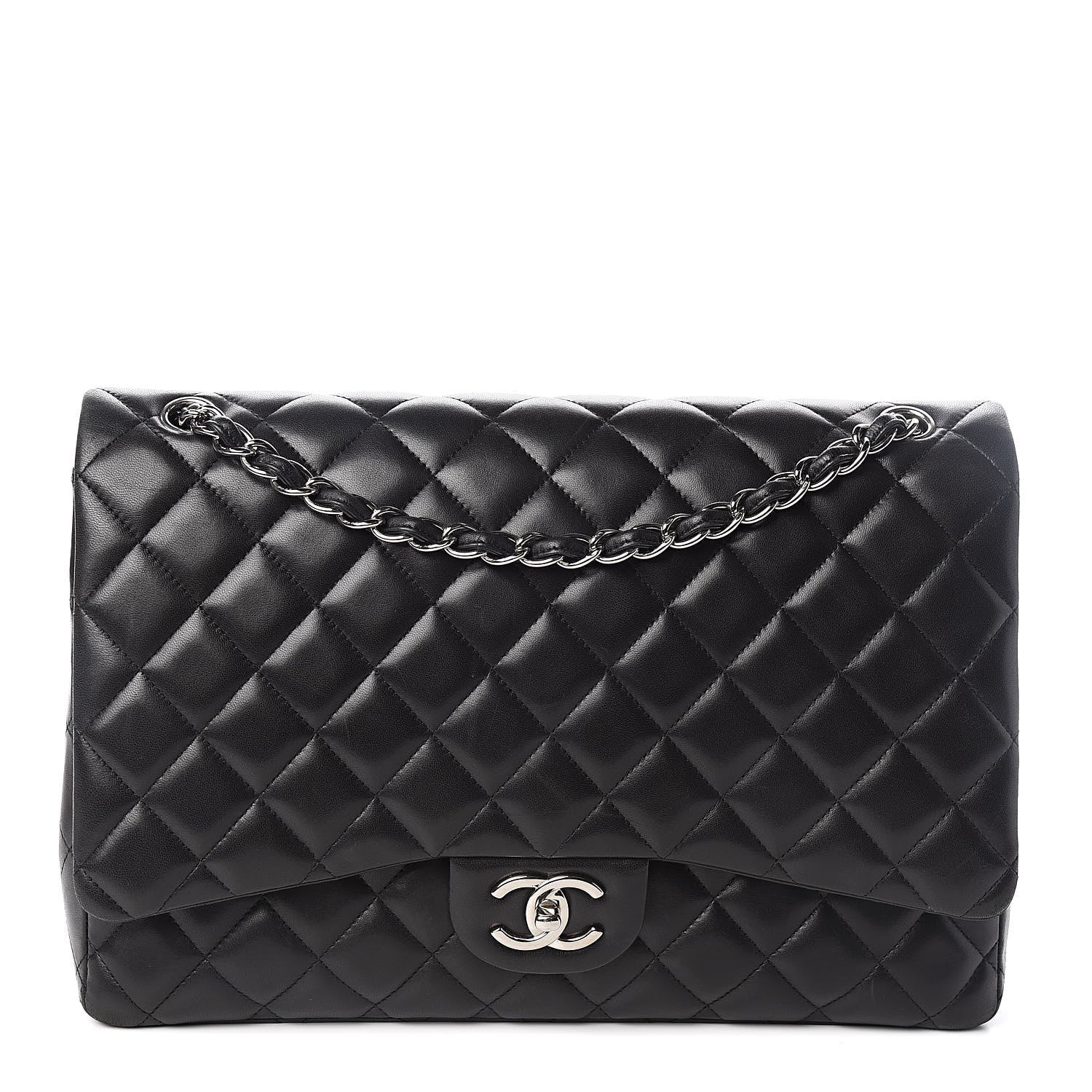 Chanel Lambskin Quilted Maxi Double Flap Black 1 of 17