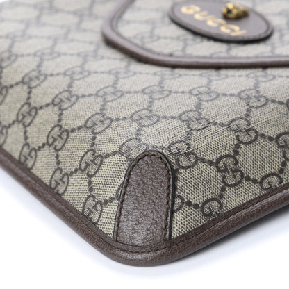 Gucci GG Supreme Monogram Web Medium Neo Vintage Flap Messenger Bag Beige New Acero 6 of 9