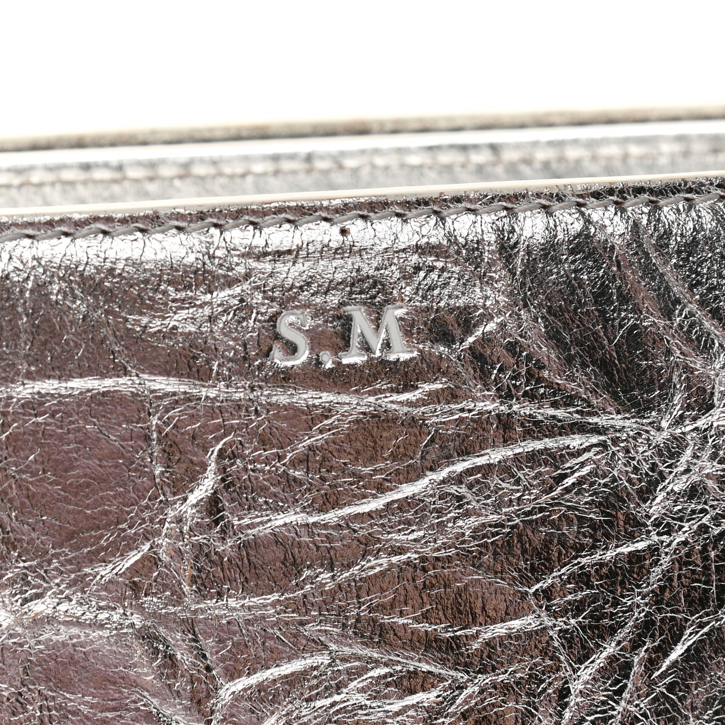 Metallic Calfskin Medium Diorever Flap Silver