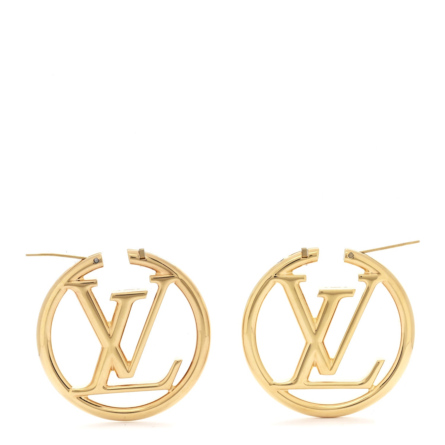 Louis Vuitton Metal Louise Hoop Earrings Gold 3 of 5
