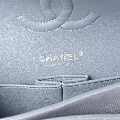 Chanel Iridescent Caviar Quilted Medium Double Flap Light Grey 6 of 14