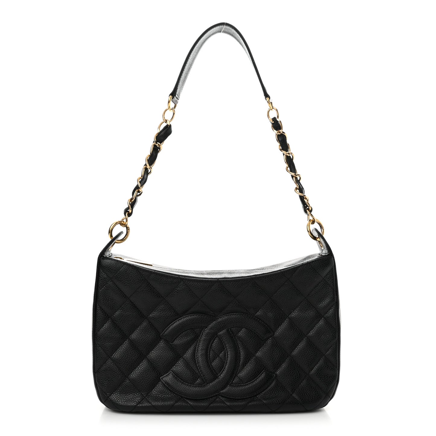 Caviar Quilted Timeless CC Shoulder Bag Black
