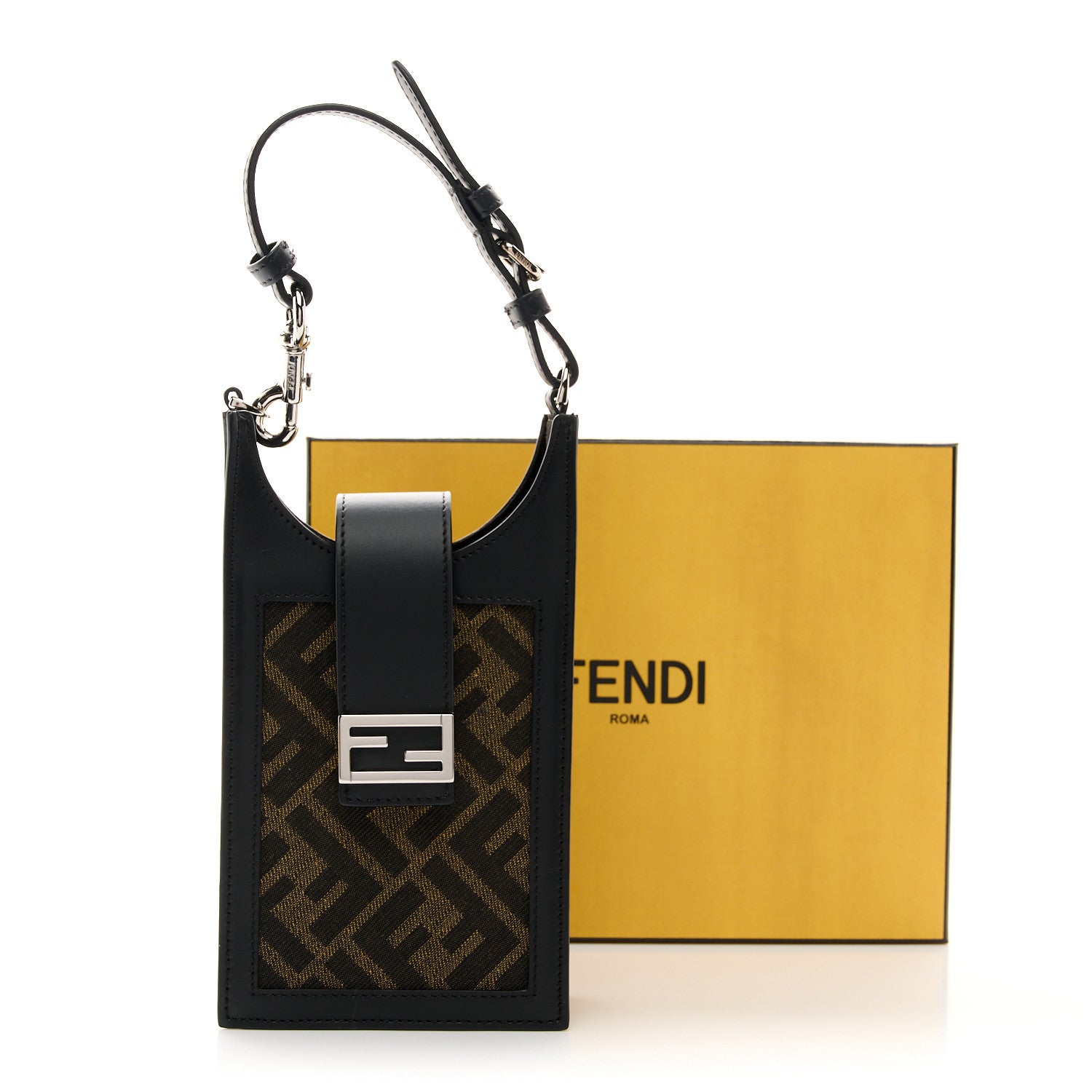 Fendi Fabric Jacquard Vitello King FF 1974 Baguette Phone Case