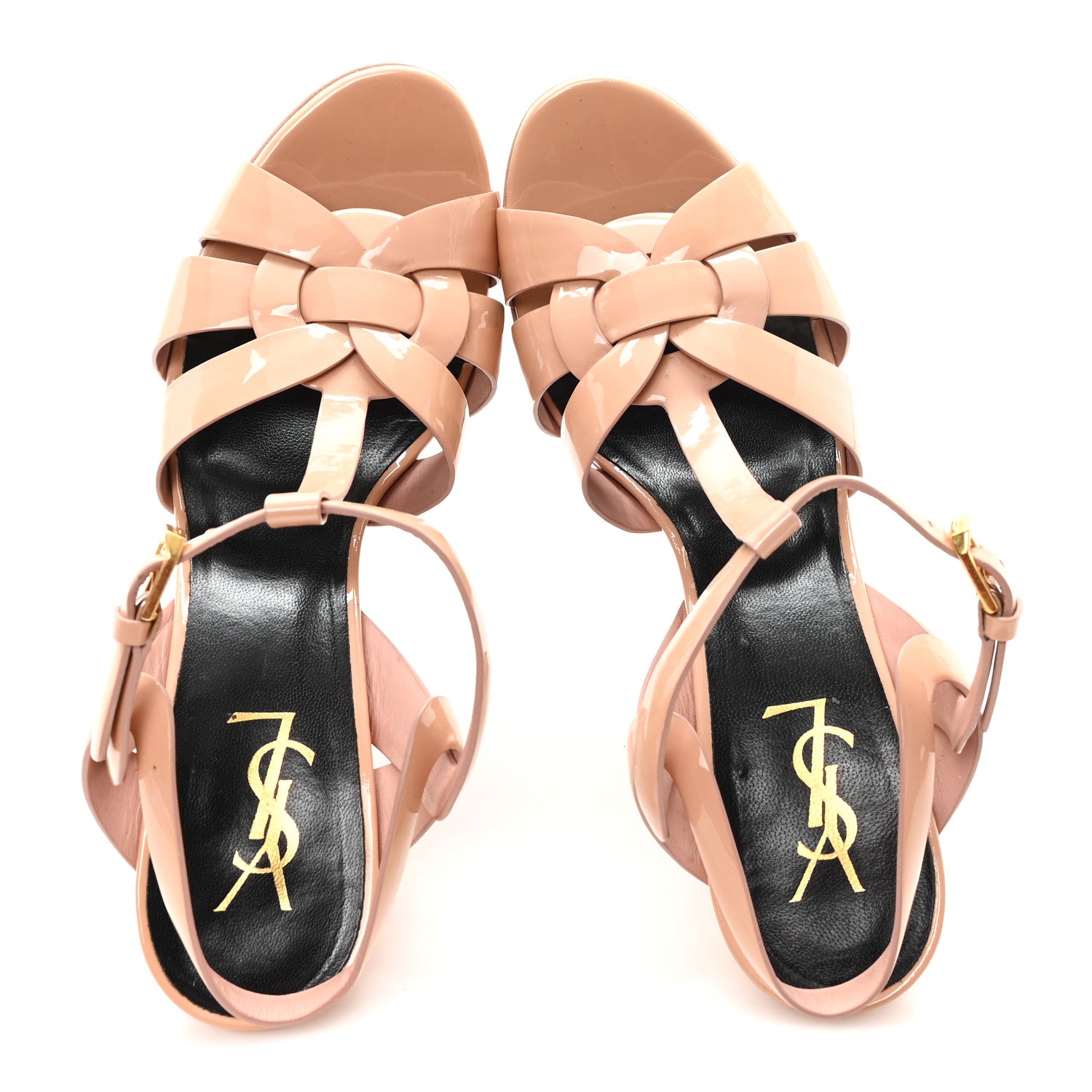 Saint Laurent Patent Tribute 105 Platform Sandals 39 Nude 2 of 11