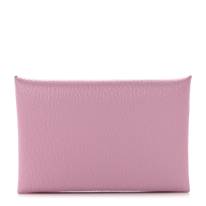 Hermes Chevre Mysore Calvi Card Case Mauve Sylvestre 1 of 8
