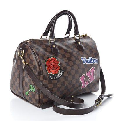 Louis Vuitton Damier Ebene Patches Speedy Bandouliere 30 3 of 10