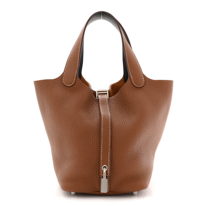 Hermes Taurillon Clemence Swift Eclat Picotin Lock 18 PM Gold Ebene 1 of 11