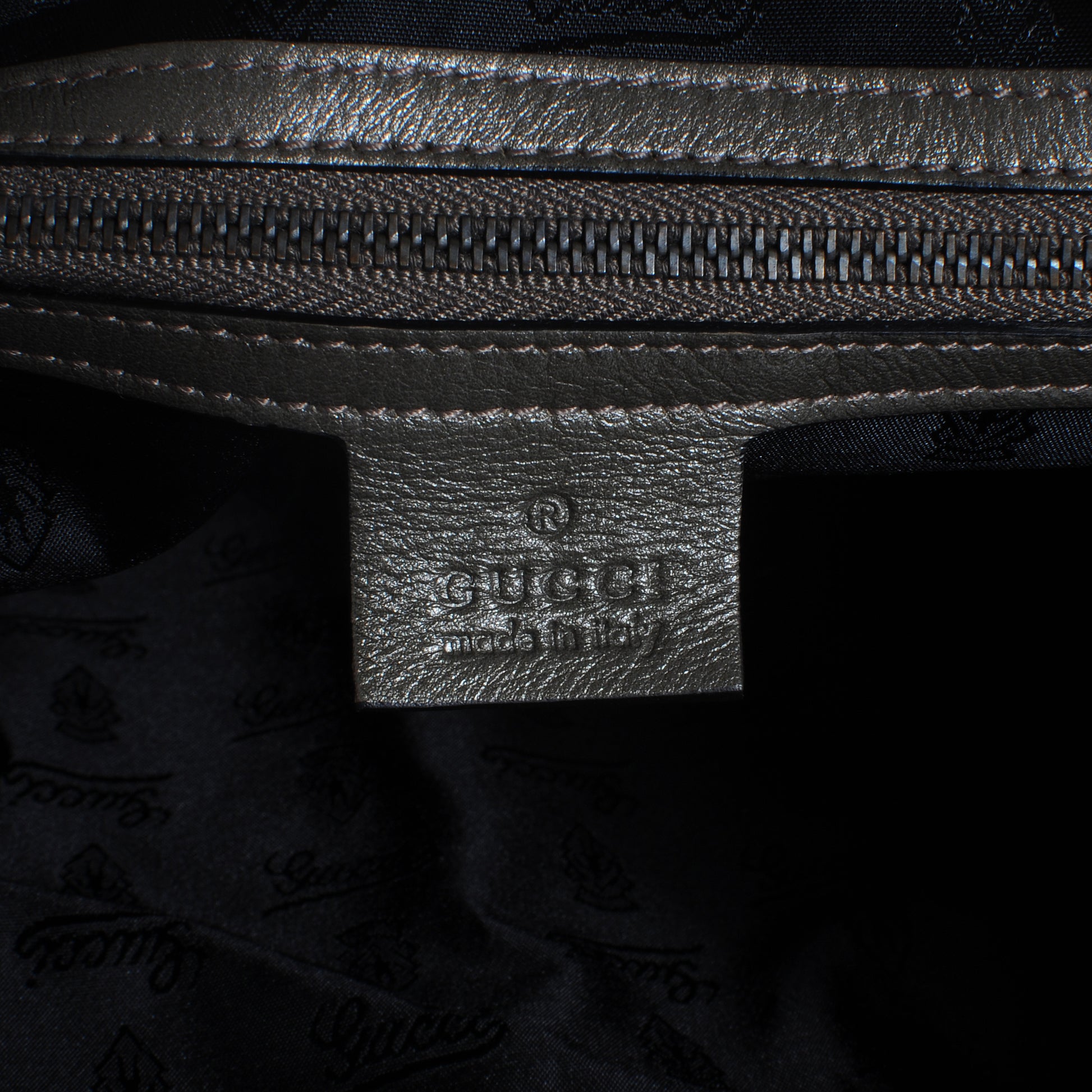 Gucci Guccissima Large Jockey Hobo Metallic Grey 6 of 8
