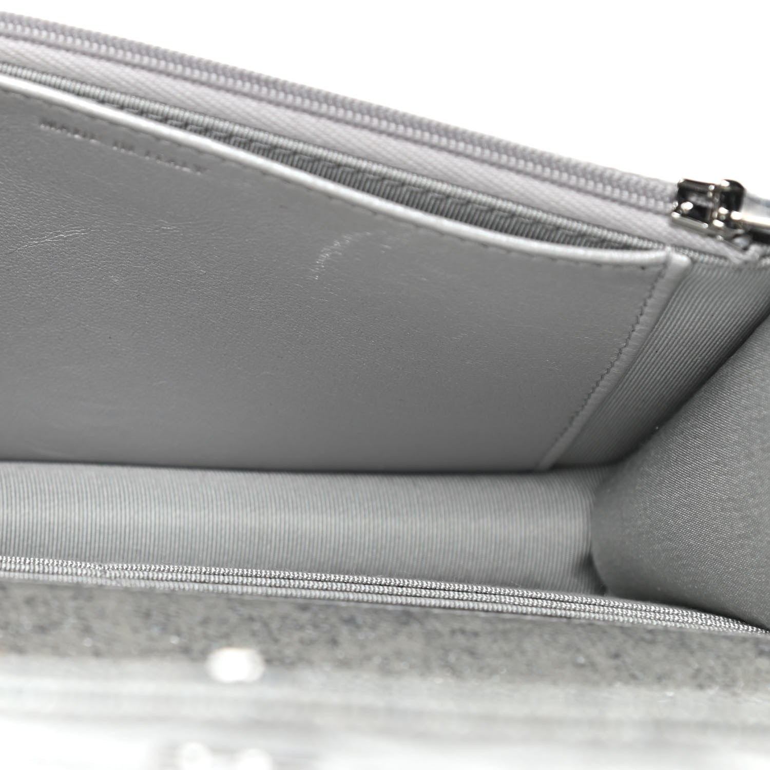 Chanel Glittered Metallic Caviar Quilted Wallet On Chain WOC Silver 5 of 11