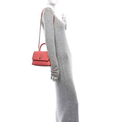 Chanel Caviar Quilted Mini Coco Handle Flap Coral 2 of 11