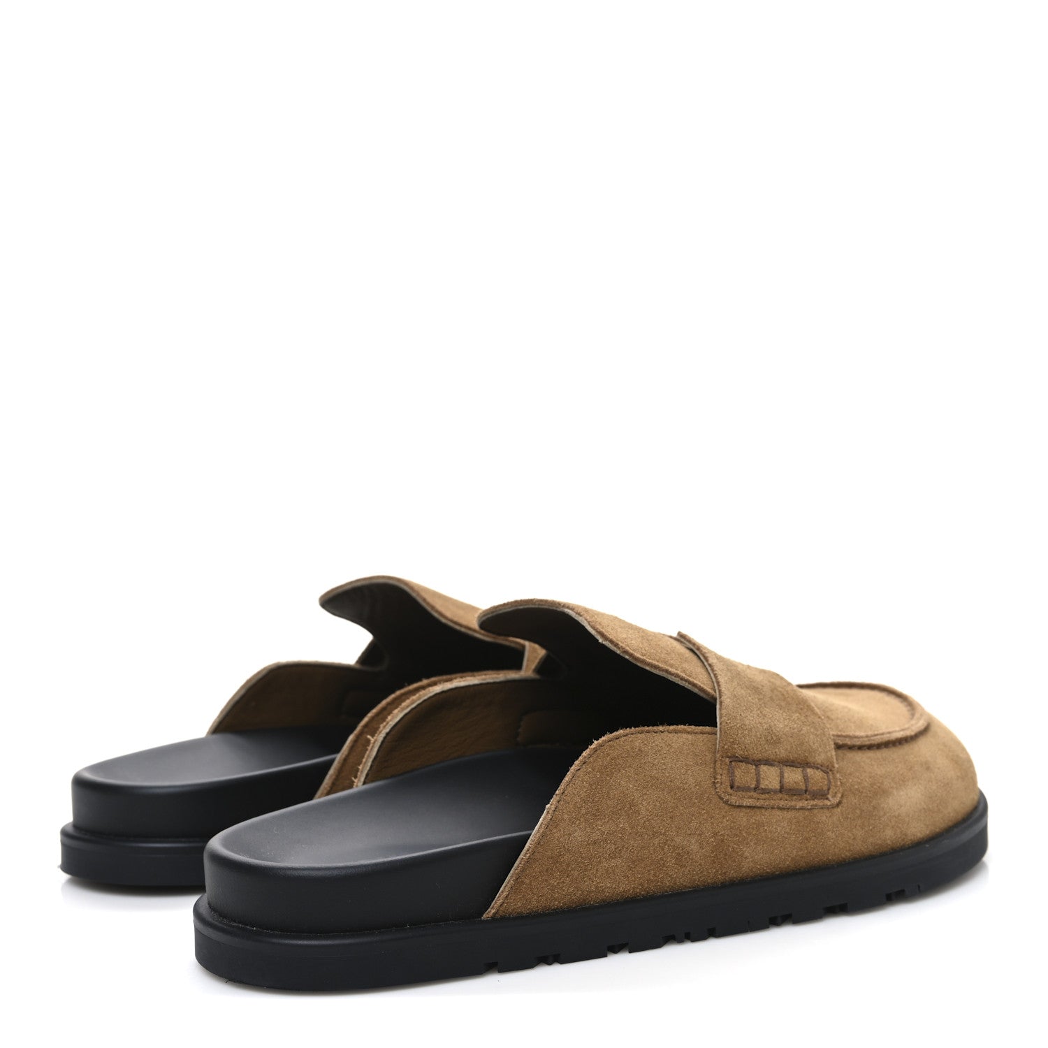 Hermes Suede Calfskin Mens Go Mules 41.5 Brun Fume 5 of 11