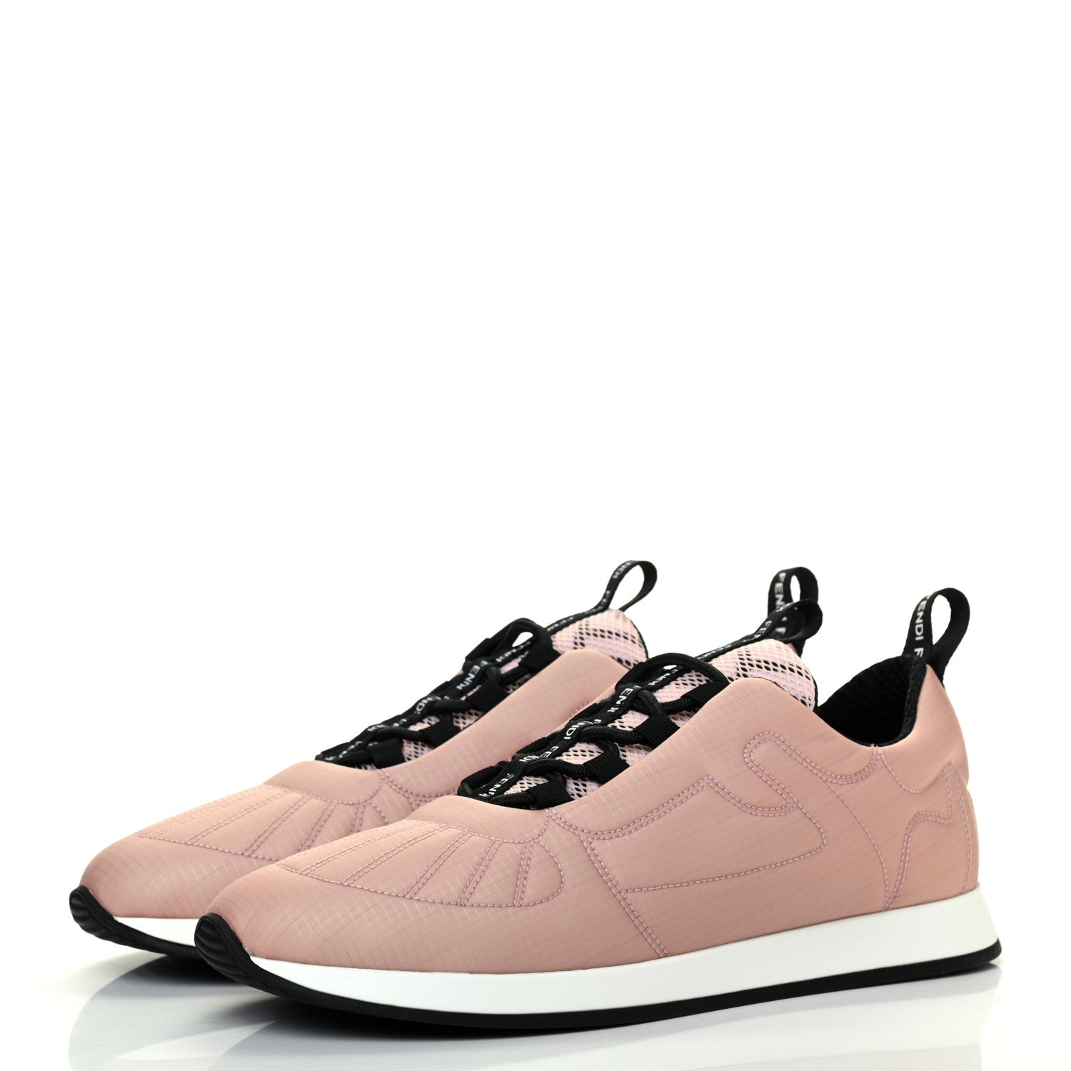 Fendi Nylon FFreedom Sneakers 36.5 White Rosa 3 of 9