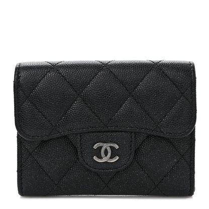 Chanel Iridescent Caviar Quilted Flap Card Holder Wallet Black 1 of 7