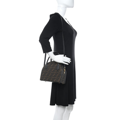 Fendi Zucca Calfskin Box Bag Tobacco Black 2 of 9