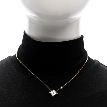 Louis Vuitton 18K Pink Gold Diamond Pink Mother of Pearl Color Blossom BB Star Pendant Necklace 2 of 5