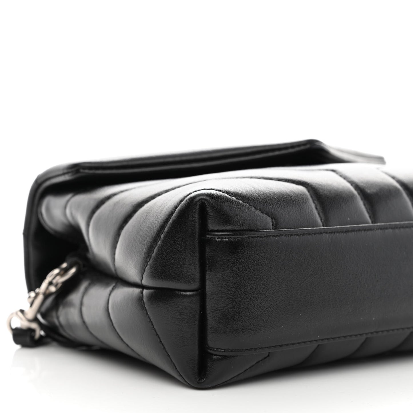 Calfskin Y Quilted Monogram Toy Loulou Crossbody Bag Black