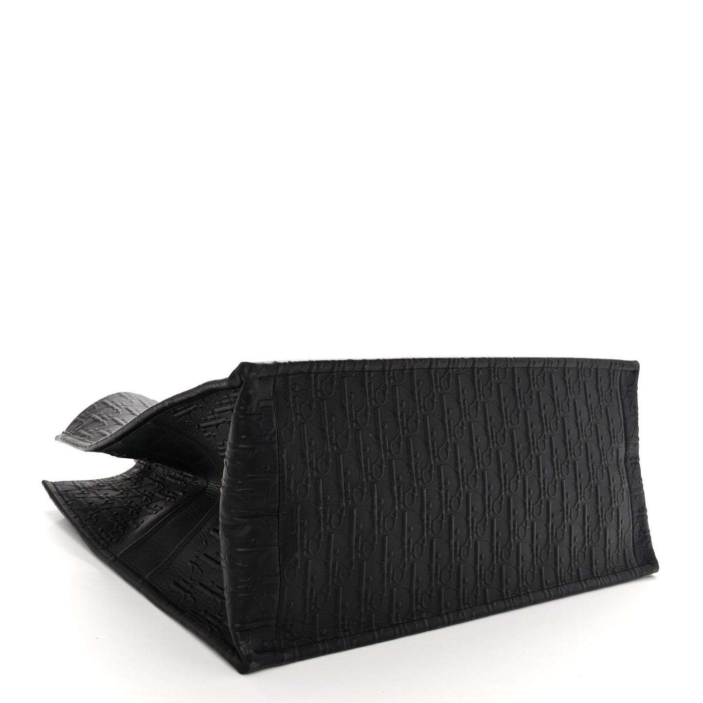 Oblique Calfskin Embossed Large Book Tote Black