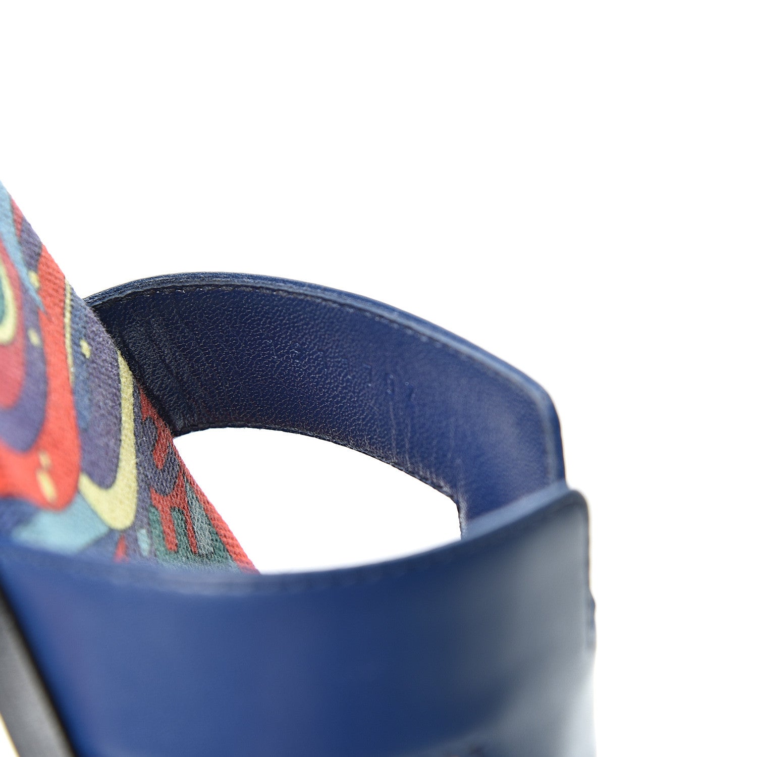 Hermes Calfskin Oran Sandals 37.5 Bleu 9 of 10