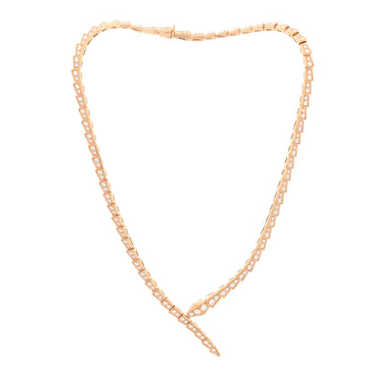 Bulgari 18K Rose Gold Diamond Serpenti Viper Full Pave Choker Necklace 3 of 6
