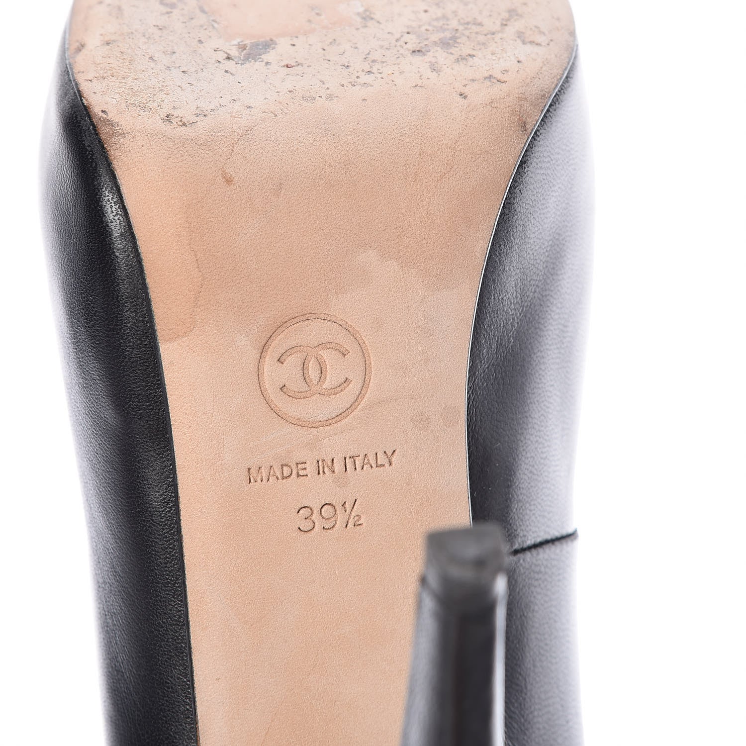 Chanel Lambskin Patent Cap Toe CC Pumps 39.5 Black 12 of 14