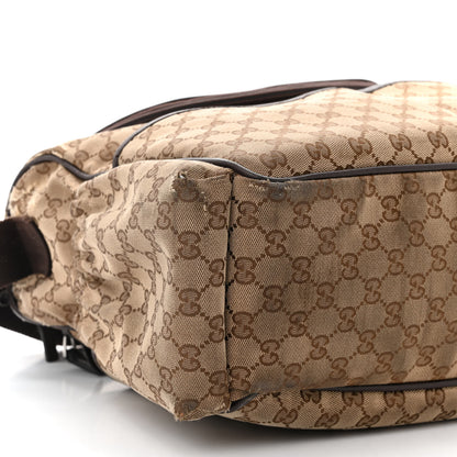 Gucci Monogram Natural Pigskin Large Diaper Bag Beige Ebony Cocoa Dark Chocolate 10 of 14