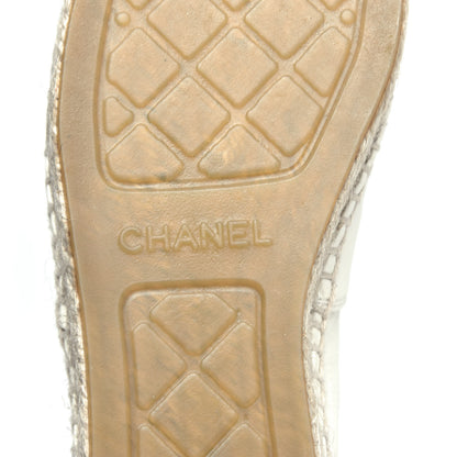 Chanel Lambskin CC Espadrilles 37 White 9 of 12
