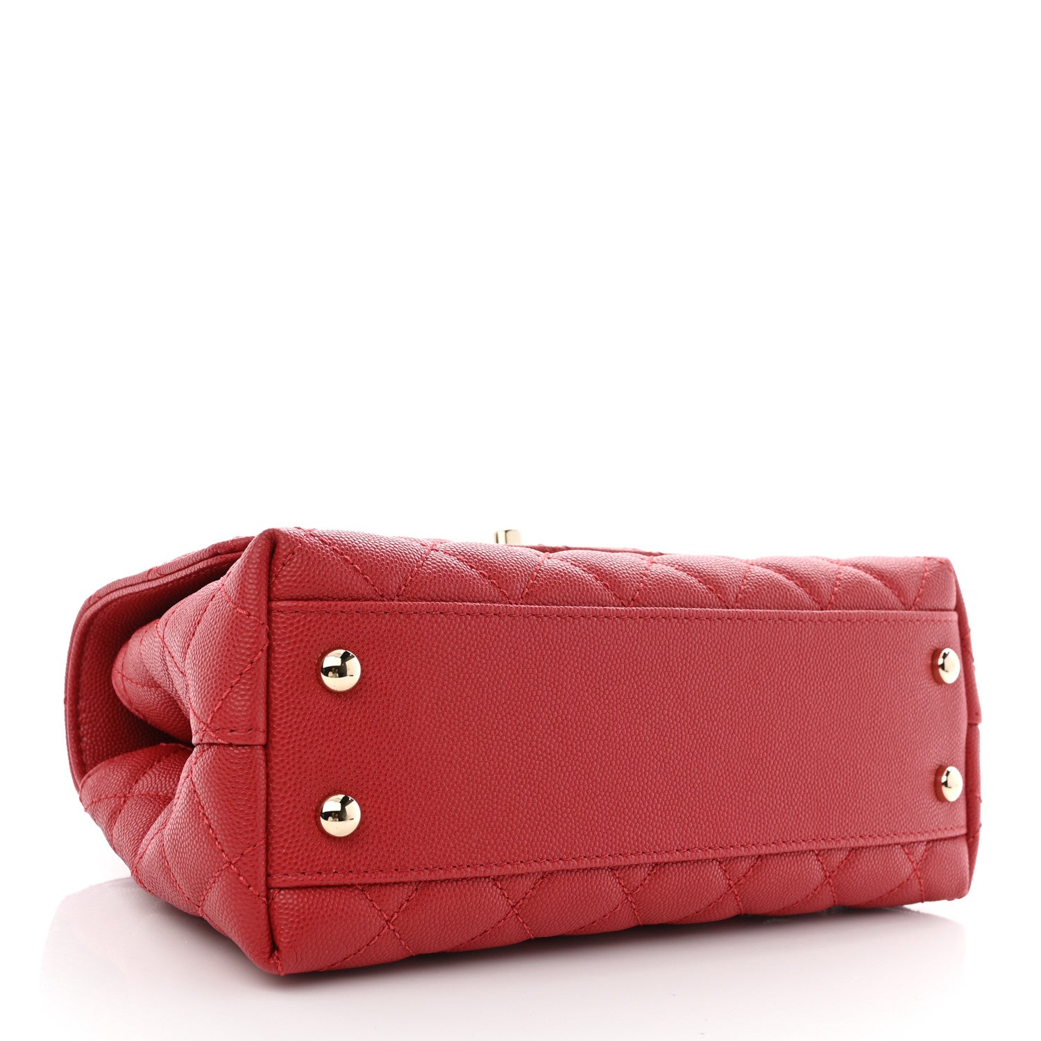Chanel Caviar Quilted Mini Coco Handle Flap Red 4 of 13