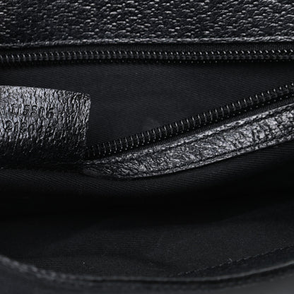 Gucci Monogram Calfskin Double Buckle Flap Messenger Bag Black 7 of 11