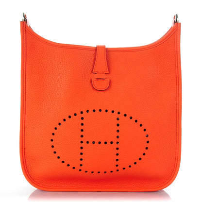 Hermes Taurillon Clemence Evelyne III PM Poppy Orange 1 of 8