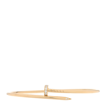 Cartier 18K Yellow Gold Diamond Small Juste Un Clou Bracelet 19 1 of 5