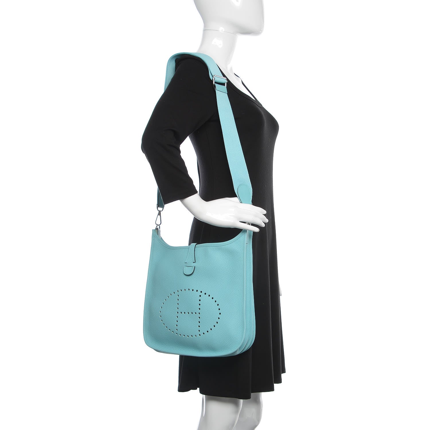 Hermes Taurillon Clemence Evelyne III PM Bleu Atoll 2 of 10