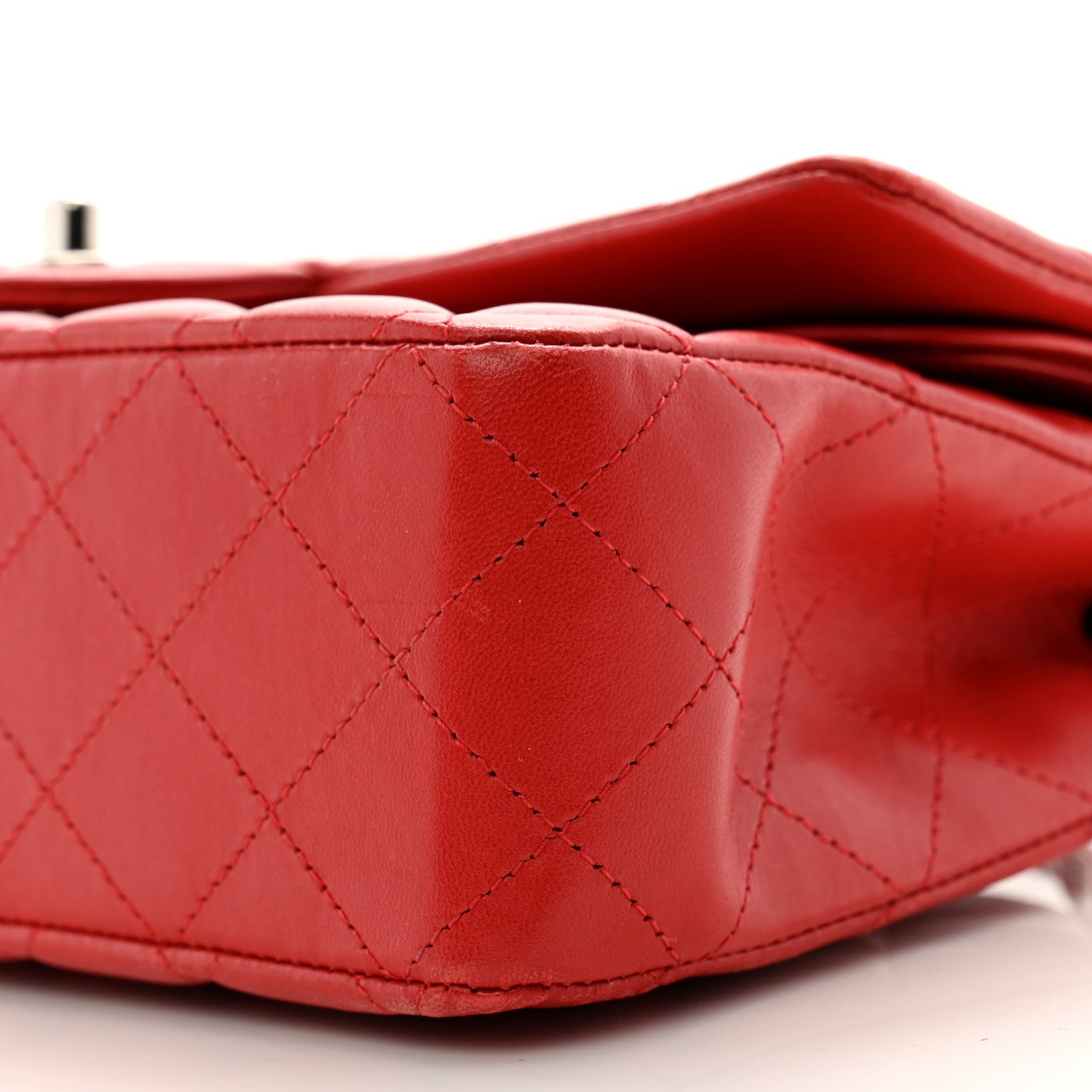 Chanel Lambskin Quilted Medium Double Flap Red 10 of 15