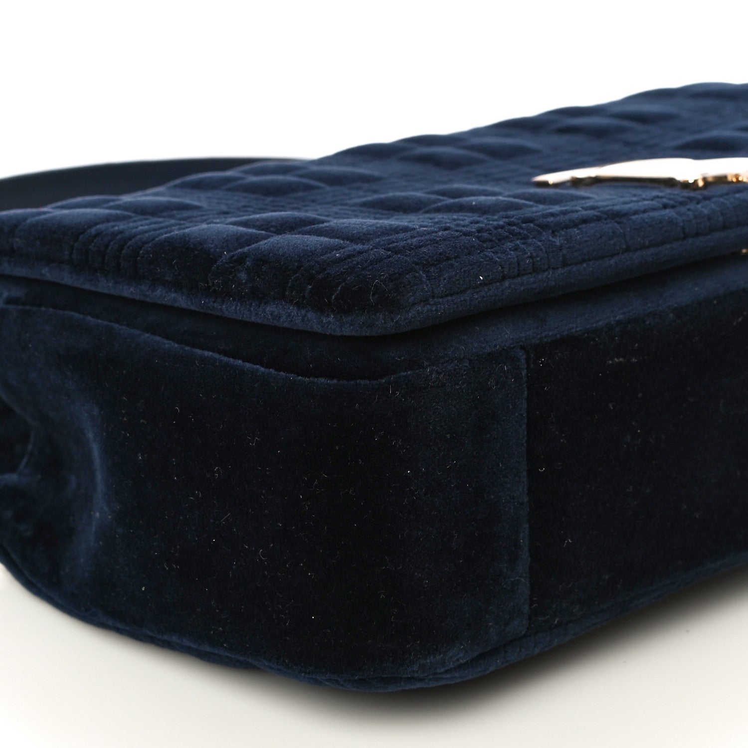 Burberry Velvet Quilted Small Lola Bag Navy 7 of 8