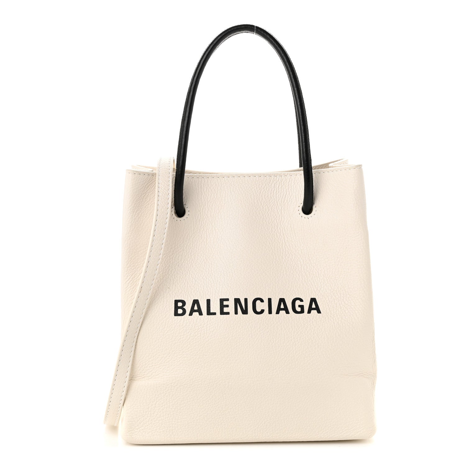 Balenciaga Calfskin Logo XXS Shopping Tote White 1 of 10