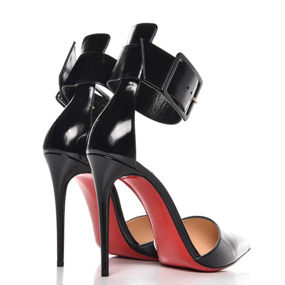 Christian Louboutin Patent Vinyl Harler 100 Ankle Strap Pumps 39 Black 4 of 8