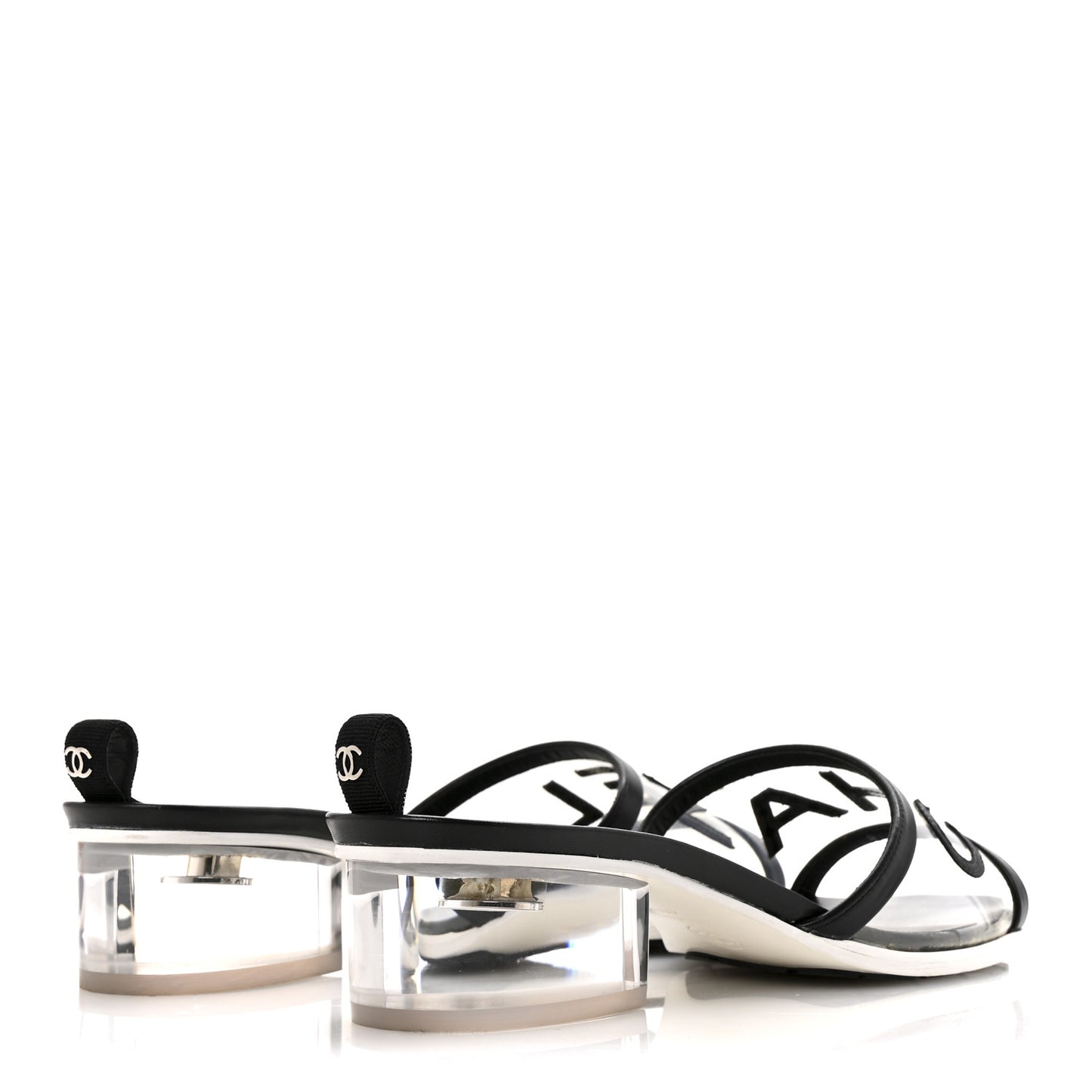 PVC Lambskin Logo Mules 41 Black