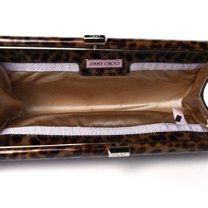 Jimmy Choo Patent Leopard Clutch Natural 5 of 9