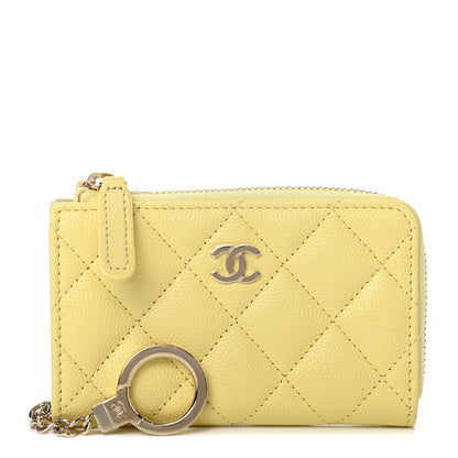 Chanel Caviar Quilted Key Holder Case Yellow 1 of 7