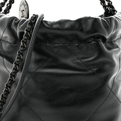 Chanel Shiny Calfskin Quilted Mini Chanel 22 So Black 7 of 10