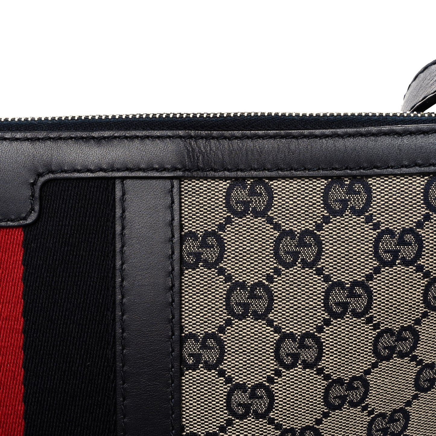 Monogram Vintage Web Medium Half Moon Hobo Navy