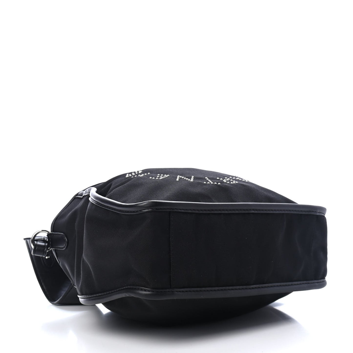 Nylon Eco Alter Nappa Studded Logo Mini Crossbody Black