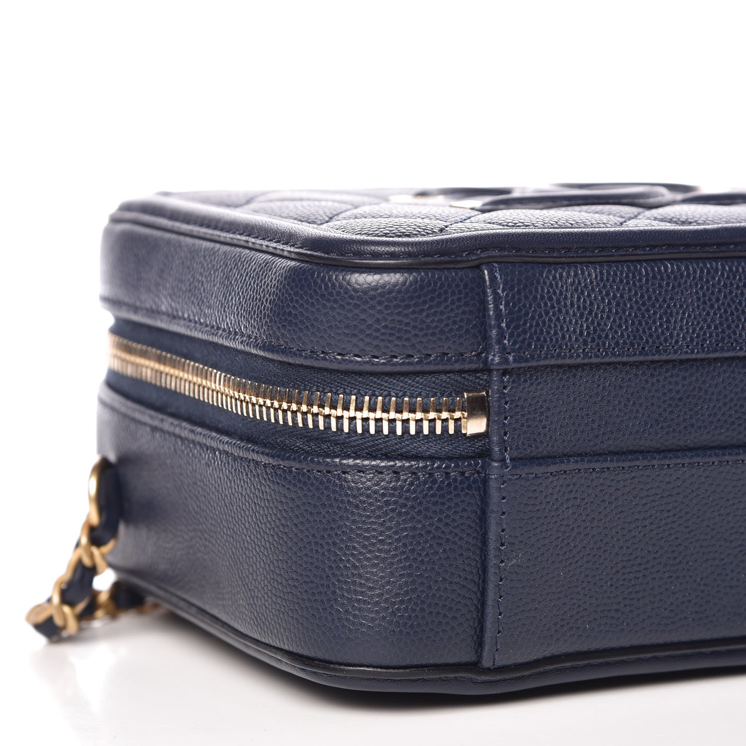 Chanel Caviar Quilted Small CC Filigree Vanity Case Navy 8 of 9