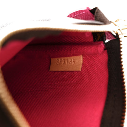 Louis Vuitton Monogram 2019 Christmas Animation Mini Courchevel Pochette Accessories Fuchsia 6 of 8