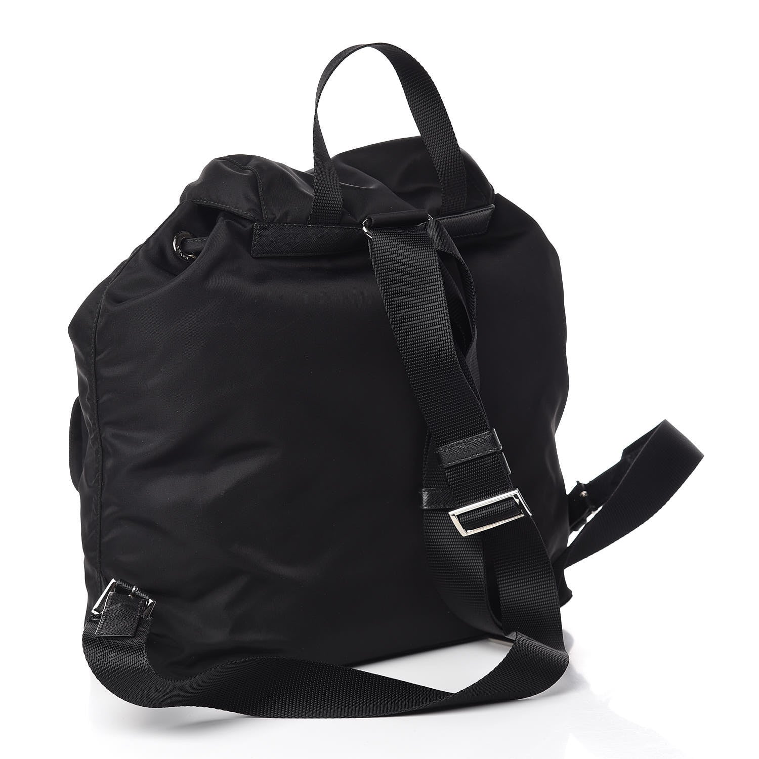 Prada Tessuto Nylon Saffiano Medium Backpack Black 3 of 12