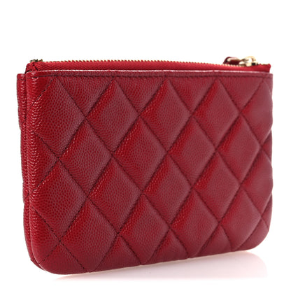 Chanel Caviar Quilted Small Cosmetic Case Red 3 of 8