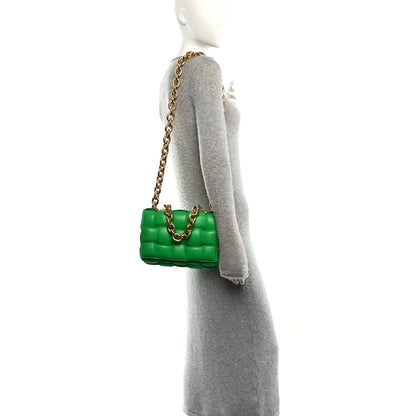 Bottega Veneta Lambskin Maxi Intreccio Padded Chain Cassette Crossbody Bag Racing Green 2 of 12