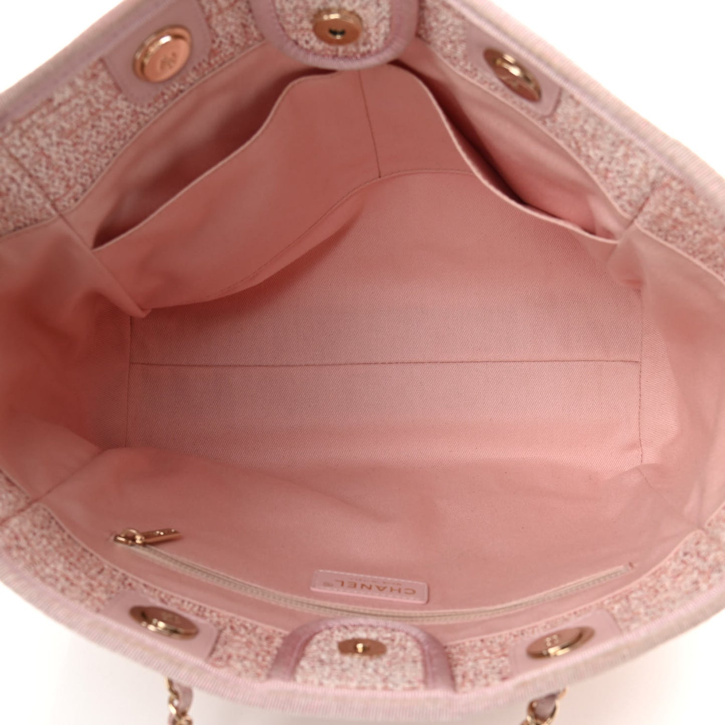 Lurex Boucle Small Deauville Tote Pink