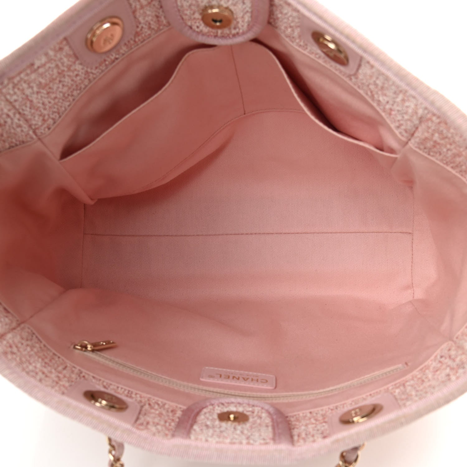 Chanel Lurex Boucle Small Deauville Tote Pink 5 of 12
